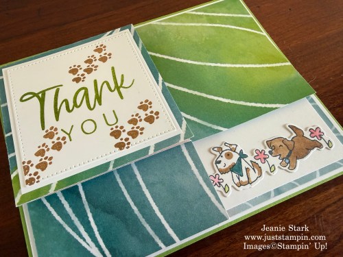 Stampin' Up! Cutest Crew and Painted Illusions pop up fun fold thank you card idea-Jeanie Stark StampinUp
