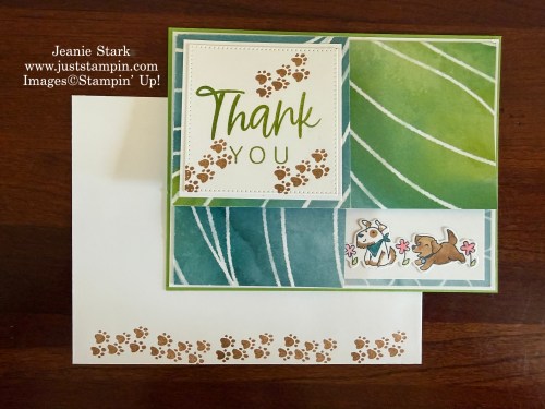 Stampin' Up! Cutest Crew and Painted Illusions pop up fun fold thank you card idea-Jeanie Stark StampinUp