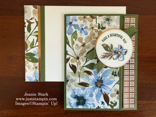 Stampin' Up! Delicate Dreams & Delicate Designs back fold card with A Round of Hellos-Jeanie Stark StampinUp