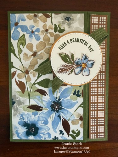 Stampin' Up! Delicate Dreams & Delicate Designs back fold card with A Round of Hellos-Jeanie Stark StampinUp