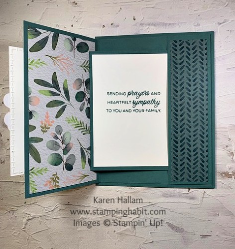 Stampin' Up! Frames & Flowers fun fold sympathy card idea-visit juststampin.com for inspiration, ordering information, and more-Jeanie Stark StampinUp