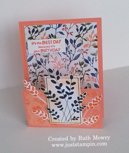 Stampin' Up! fun fold birthday card idea-visit juststampin.com for inspiration, ordering information, and more-Jeanie Stark StampinUp