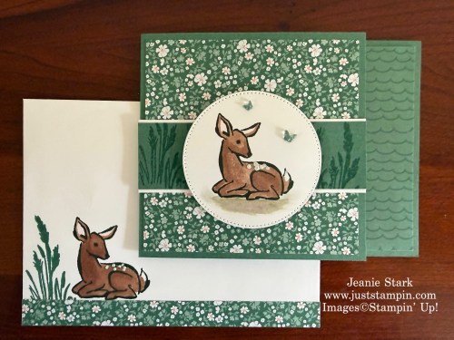 Stampin' Up! Bloom Boutique and Notes of Spring fun fold all occasion card idea-Jeanie Stark StampinUp
