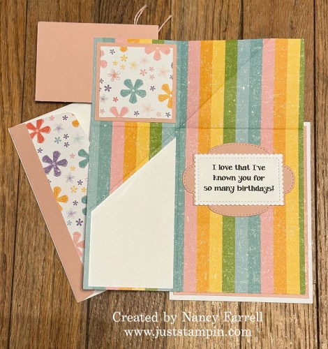 Stampin' Up! Birthday fun fold card idea-visit juststampin.com for inspiration, ordering information, and more-Jeanie Stark StampinUp