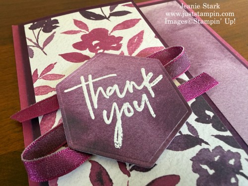 Stampin' Up! Garden Poetry fun fold card with Fabulous Sayings Stamp Set and Paradise Garden Dies-Jeanie Stark StampinUp