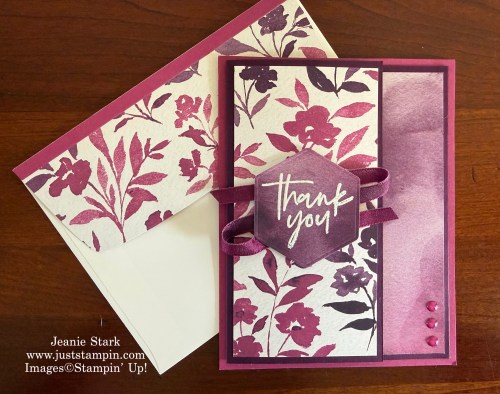 Stampin' Up! Garden Poetry fun fold card with Fabulous Sayings Stamp Set and Paradise Garden Dies-Jeanie Stark StampinUp
