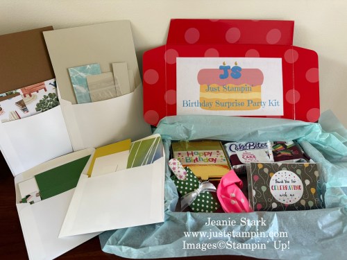 Stampin' Up! birthday card kit to go-visit juststampin.com for inspiration, monthly kits, ordering information, and more-Jeanie Stark StampinUp