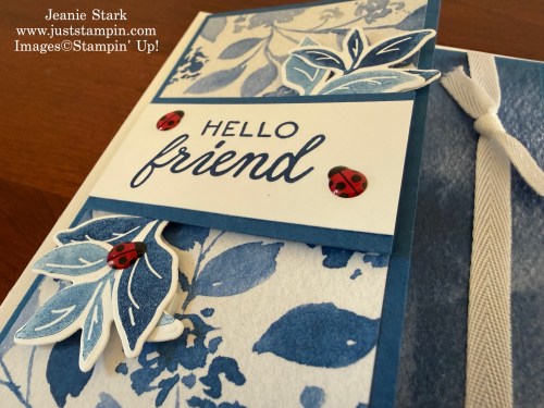 Stampin' Up! Paradise Garden fun fold card with Sweet Bugs and Framed All Around Stamp sets and Garden Poetry Designer Series Paper-Jeanie Stark StampinUp