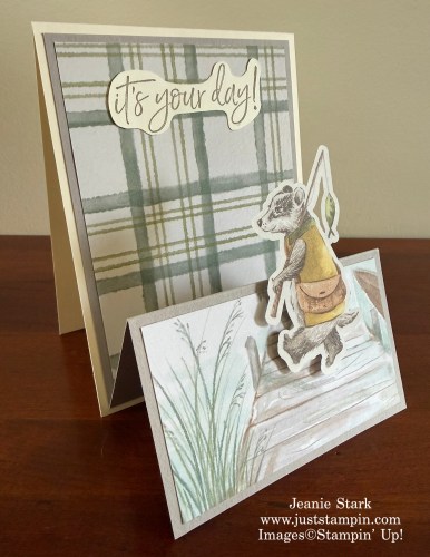Stampin' Up! Waterside Retreat Fun Fold Masculine Birthday card idea-Jeanie Stark StampinUp