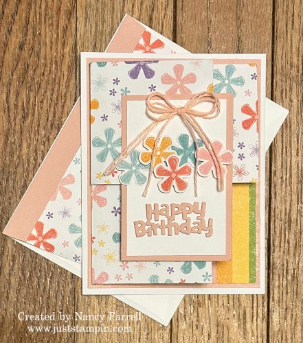Stampin' Up! Birthday fun fold card idea-visit juststampin.com for inspiration, ordering information, and more-Jeanie Stark StampinUp