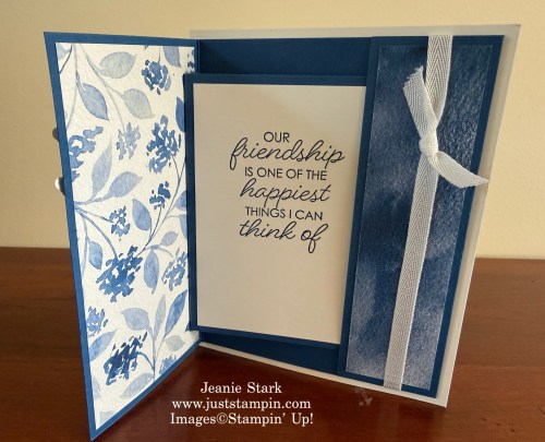 Stampin' Up! Paradise Garden fun fold card with Sweet Bugs and Framed All Around Stamp sets and Garden Poetry Designer Series Paper-Jeanie Stark StampinUp