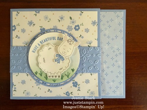 Stampin' Up! Woolly Friends and Bloom Boutique fun fold card idea-Jeanie Stark StampinUp