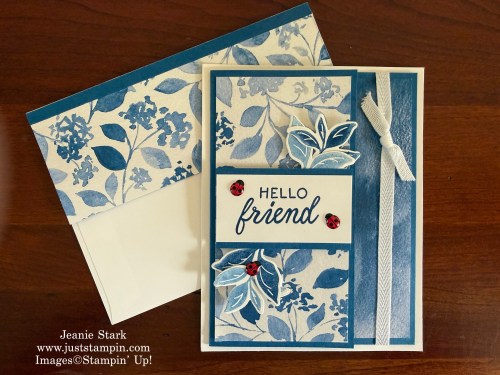 Stampin' Up! Paradise Garden fun fold card with Sweet Bugs and Framed All Around Stamp sets and Garden Poetry Designer Series Paper-Jeanie Stark StampinUp