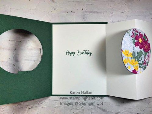 Stampin' Up! Velvet Meadow fun fold birthday card idea-visit juststampin.com for inspiration, ordering information, and more-Jeanie Stark StampinUp