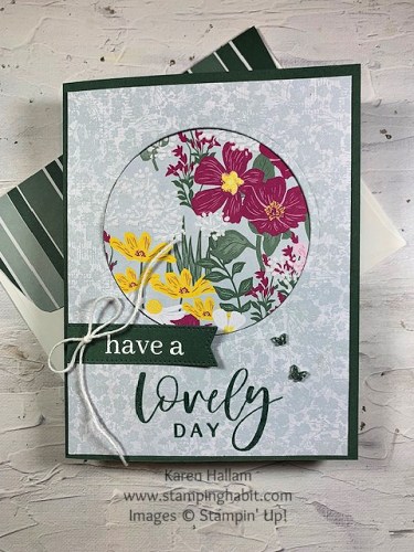 Stampin' Up! Velvet Meadow fun fold birthday card idea-visit juststampin.com for inspiration, ordering information, and more-Jeanie Stark StampinUp