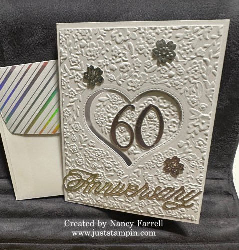 Stampin' Up! fun fold anniversary card idea-visit juststampin.com for inspiration, ordering information, and more-Jeanie Stark StampinUp