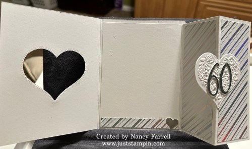 Stampin' Up! fun fold anniversary card idea-visit juststampin.com for inspiration, ordering information, and more-Jeanie Stark StampinUp