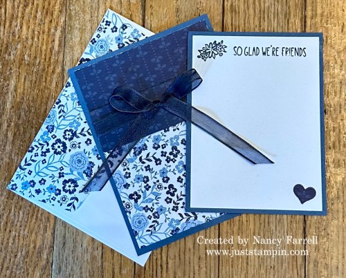 Stampin' Up! fun fold pocket card idea for a friend-visit juststampin.com for inspiration, ordering information, and more-Jeanie Stark StampinUp