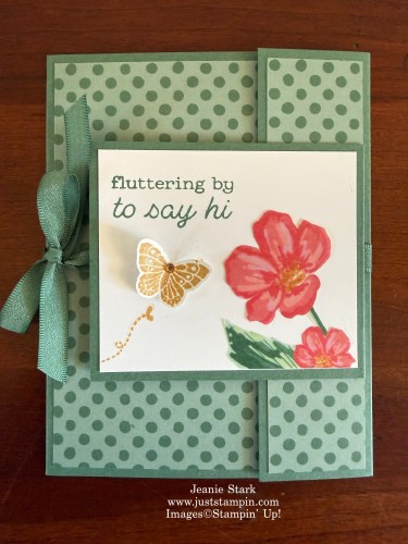 Stampin' Up! Double Front Flap fun fold card with All Aflutter stamp set and Painted Patterns Designer series Paper-Jeanie Stark StampinUp