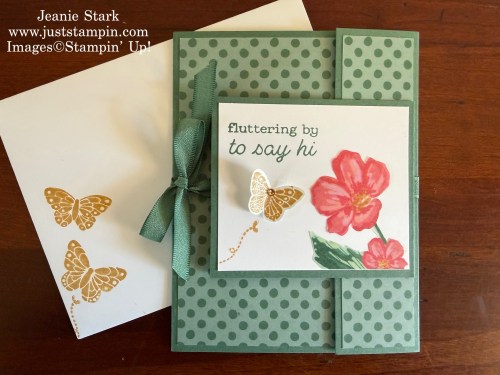 Stampin' Up! Double Front Flap fun fold card with All Aflutter stamp set and Painted Pattterns Designer series Paper-Jeanie Stark StampinUp