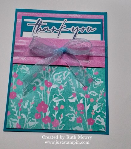 Stampin' Up! Thank you fun fold pocket card idea-visit juststampin.com for inspiration, ordering information, and more-Jeanie Stark StampinUp
