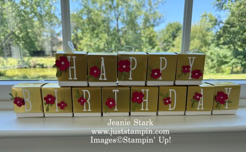 Stampin' Up! Simply Classic Treat Boxes ad Alphabet A La Mode Dies Birthday advent boxes-Jeanie Stark StampinUp