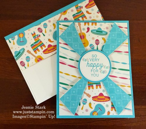 Stampin' Up! Scalloped Wishes with Festive Birthday Designer series paper fun fold card idea-Jeanie Stark Stampinup