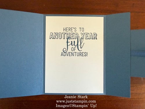 Stampin' Up! Double Front Flap fun fold masculine birthday card with Balloon Adventures Stamp Set and Waterside Retreat Designer series Paper-Jeanie Stark StampinUp