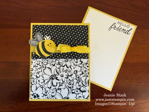 Stampin' Up! fun fold pocket card with Sweet Bugs and Artisan Sketched Garden-Jeanie Stark StampinUp