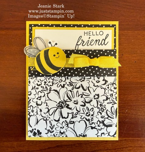 Stampin' Up! fun fold pocket card with Sweet Bugs and Artisan Sketched Garden-Jeanie Stark StampinUp