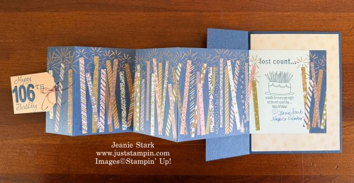 Stampin' Up! Time for Cake Paper Pumpkin fun fold birthday card alternative idea-Jeanie Stark StampinUp