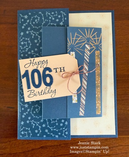 Stampin' Up! Time for Cake Paper Pumpkin fun fold birthday card alternative idea-Jeanie Stark StampinUp