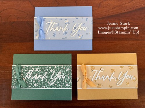 Stampin' Up! Words & Wishes Dies Thank You card idea with Bloom Boutique Specialty Designer series Paper-Jeanie Stark StampinUp