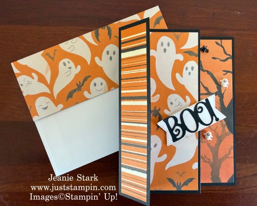 Stampin' Up! fun fold card idea with Frightfully Fun Designer Series Paper-Jeanie Stark StampinUp