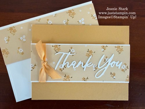 Stampin' Up! Words & Wishes Dies Thank You card idea with Bloom Boutique Specialty Designer series Paper-Jeanie Stark-StampinUp