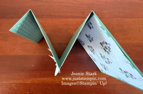 Stampin' Up! M fun fold card idea with All Aflutter bundle and Violet Dreams Designer Series Paper-Jeanie Stark StampinUp