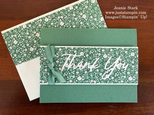 Stampin' Up! Words & Wishes Dies Thank You card idea with Bloom Boutique Specialty Designer series Paper-Jeanie Stark-StampinUp