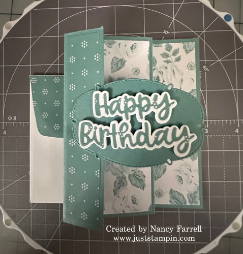 Stampin' Up! Words & Wishes birthday fun fold card idea-visit juststampin.com for mystery stamping fun fold card ideas-Jeanie Stark StampinUp