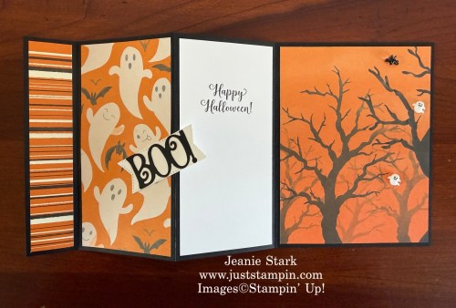 Stampin' Up! fun fold card idea with Frightfully Fun Designer Series Paper-Jeanie Stark StampinUp