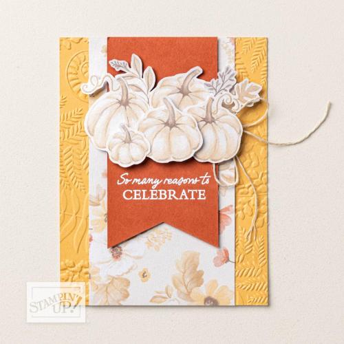 Stampin' Up! Glow of Harvest Designer Series Paper idea-visit juststampin.com for inspiration, ordering information, and more-Jeanie Stark StampinUp