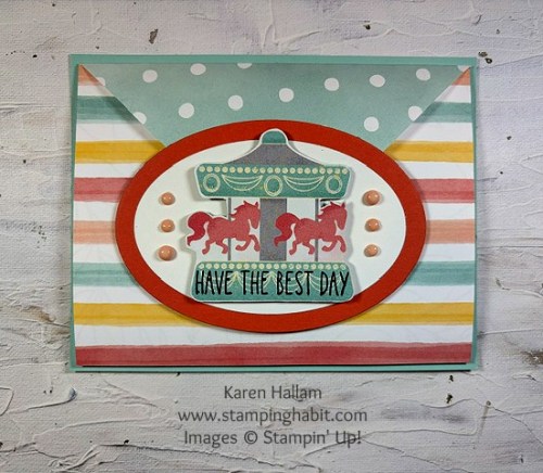 Stampin' Up! Beach Boardwalk envelope flap fun fold birthday card idea-visit juststampin.com for mystery stamping fun fold card ideas-Jeanie Stark StampinUp