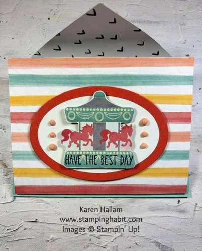 Stampin' Up! Beach Boardwalk envelope flap fun fold birthday card idea-visit juststampin.com for mystery stamping fun fold card ideas-Jeanie Stark StampinUp