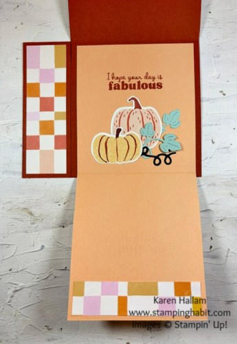 Stampin' Up! Painted Pumpkins fun fold thinking of you card idea for a friend-visit juststampin.com for mystery stamping fun fold card ideas-Jeanie Stark StampinUp