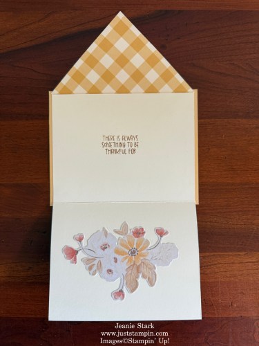 Stampin' Up! Thanks & Giving Thanksgiving fun fold card with Glow of Harvest Designer Series Paper-Jeanie Stark StampinUp