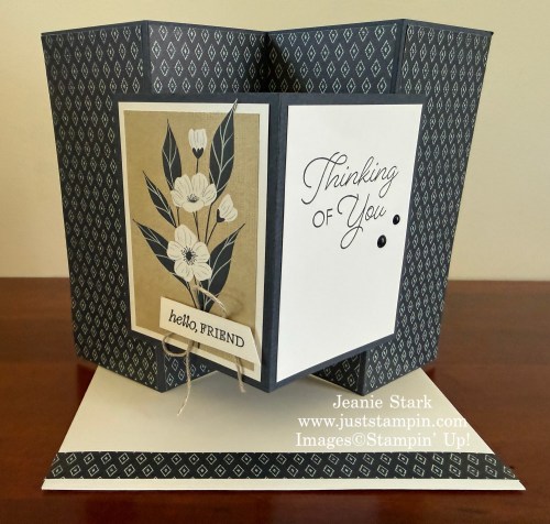 Stampin' Up! Lovely Blossoms and Framed All Around multi panel accordion fun fold friend card ideas-Jeanie Stark StampinUp