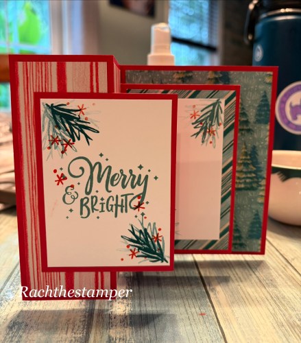 Stampin' Up! Double Decker Pop Out fun fold Christmas Card idea-visit juststampin.com for mystery stamping fun fold card ideas-Jeanie Stark StampinUp