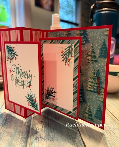 Stampin' Up! Double Decker fun fold Christmas Card idea-visit juststampin.com for mystery stamping fun fold card ideas-Jeanie Stark StampinUp