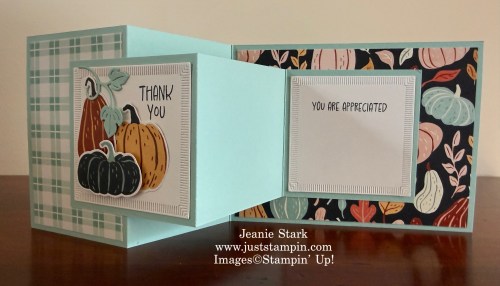 Stampin' Up! Painted Pumpkins Double Z fold thank you card-Jeanie Stark StampinUp