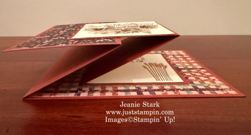 Stampin' Up! Thanks & Giving fun fold Thanksgiving card with Autumn Opulence Designer Series Paper-Jeanie Stark StampinUp