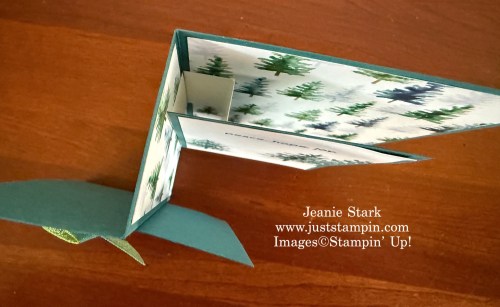 Stampin' Up! Whispering Woods double decker fun fold Christmas card idea with Soiree Salutations-Jeanie Stark StampinUp
